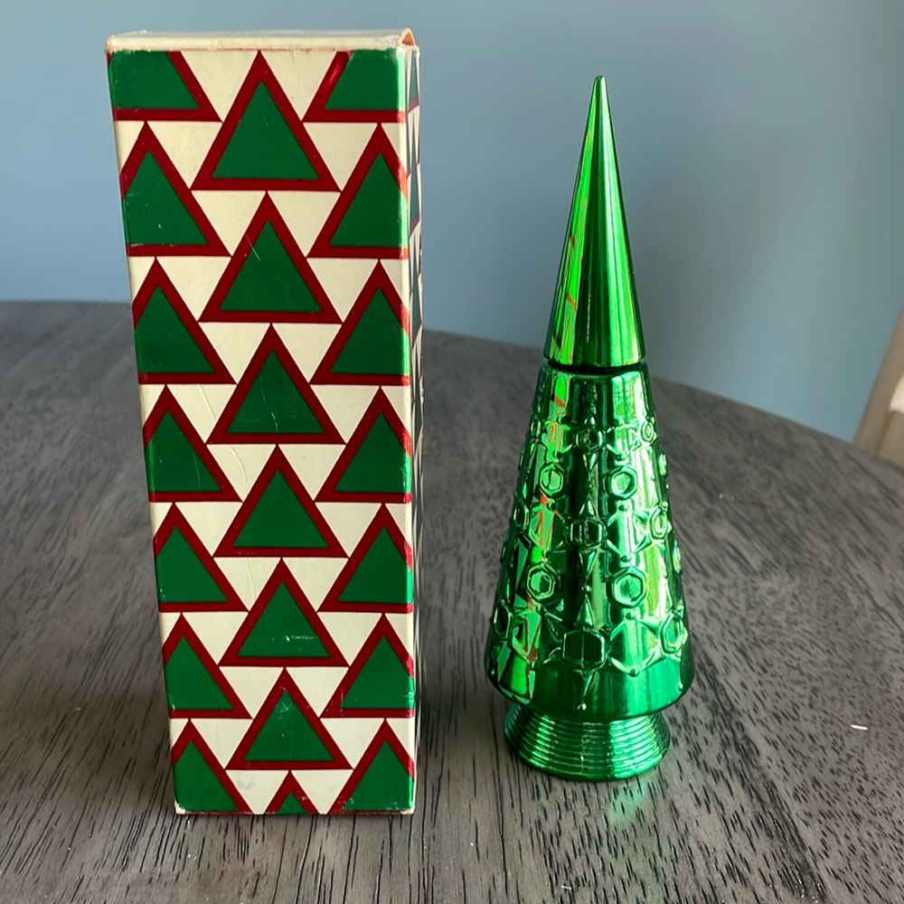 Vintage Avon Christmas Tree Bubble Bath - Green - Full